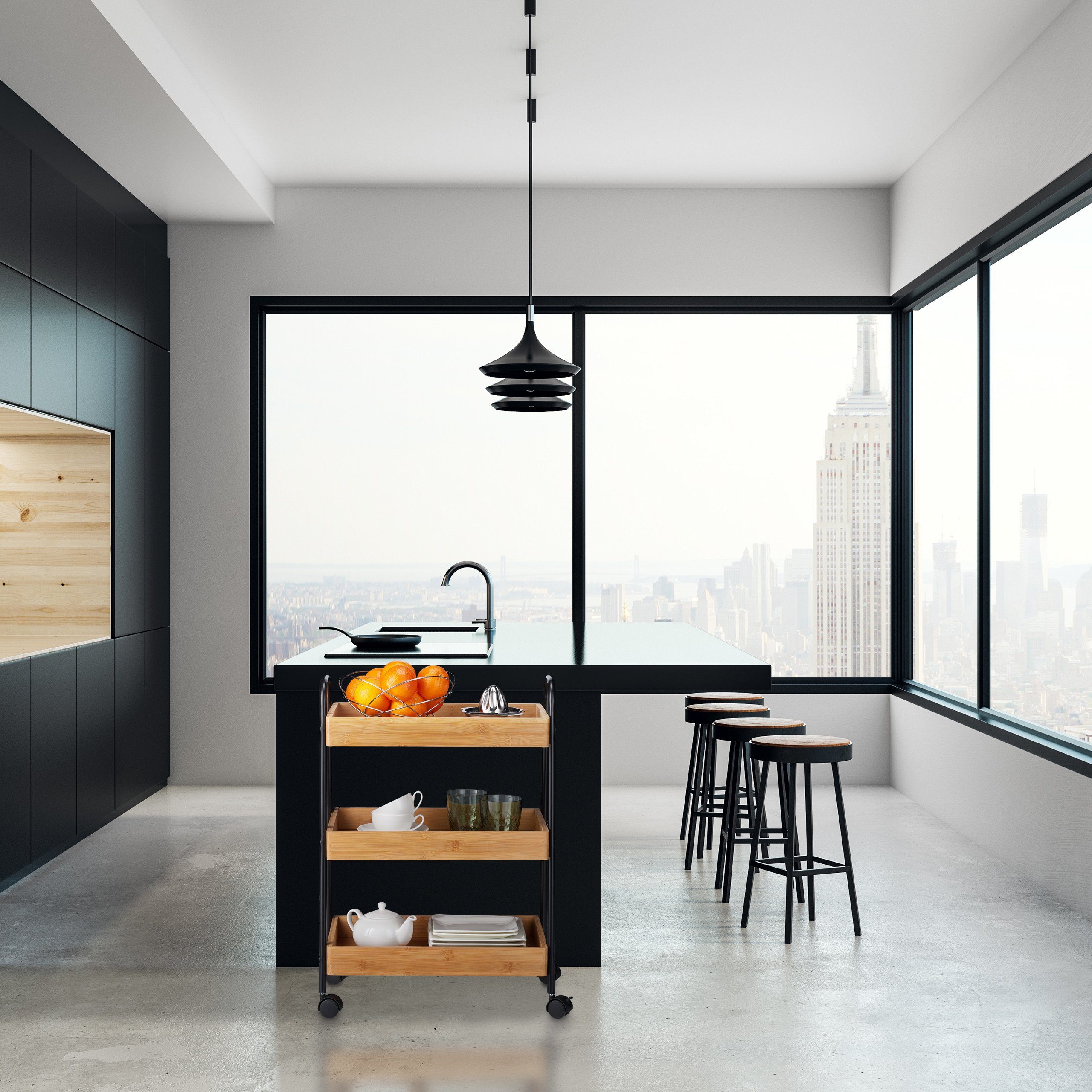 relaxdays Servierwagen Bambus günstig online kaufen