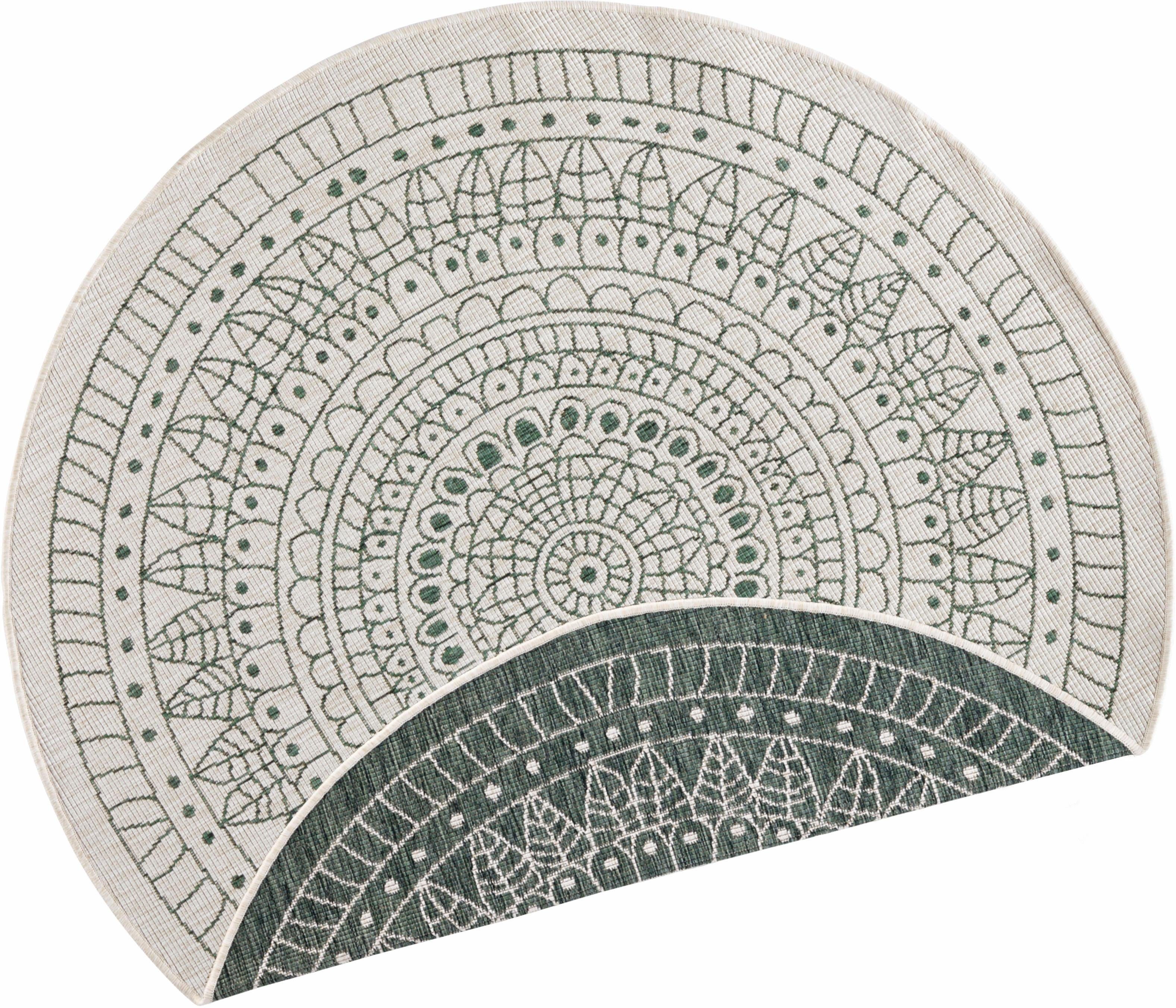 HANSE Home Teppich Porto Wendeteppich, rund, Höhe: 5 mm, In-& Outdoor, Wetterfest, Balkon, Garten, Wohnzimmer, Wasserfest – Bild 2 von 5