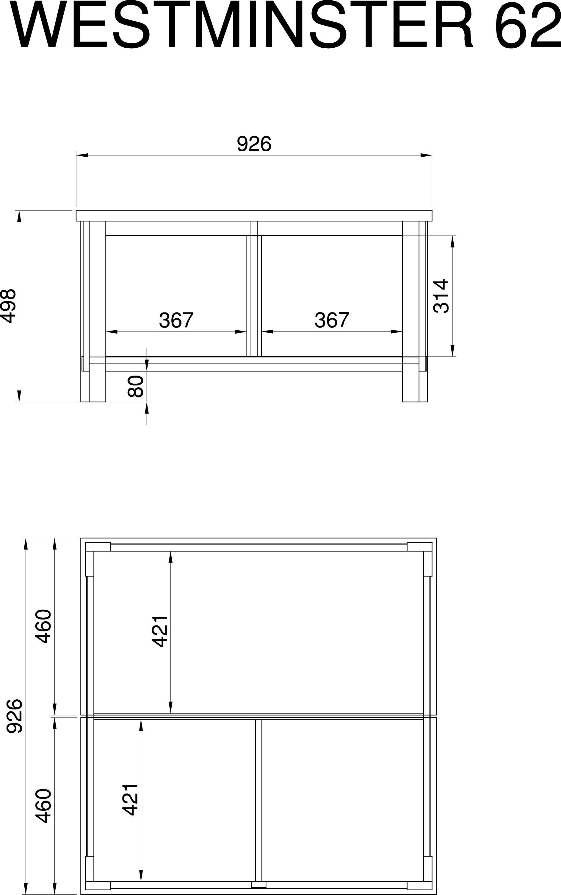 Home affaire Couchtisch Westminster S BESTSELLER! (Höhe ca. 50cm), im romantischen Landhausstil