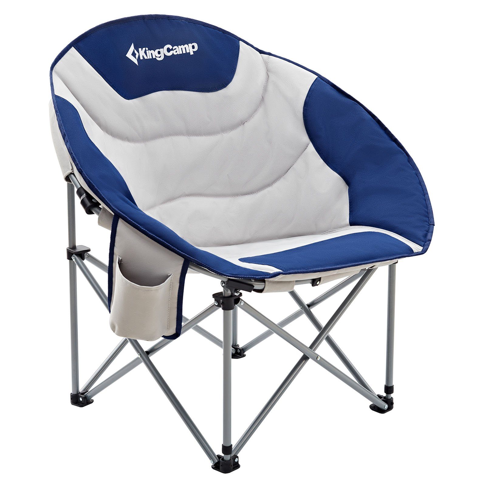 KingCamp Campingstuhl MoonChair XL Camping Sessel Blue Klapp kg Garten Falt Stuhl, 150 Royal Kühltasche