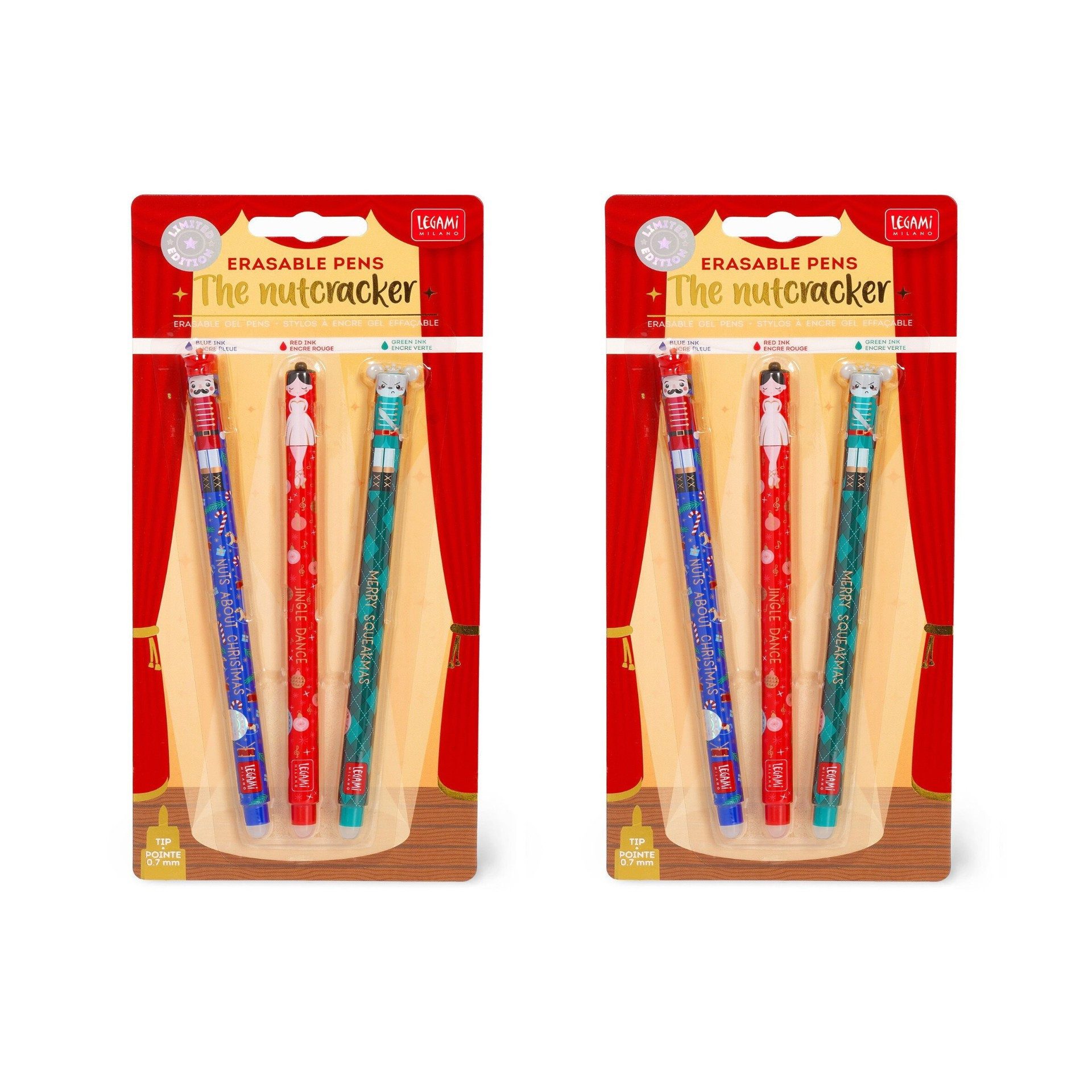 Legami Gelschreiber 3er Set Weihnachten THE NUTCRACKER, (6-tlg)