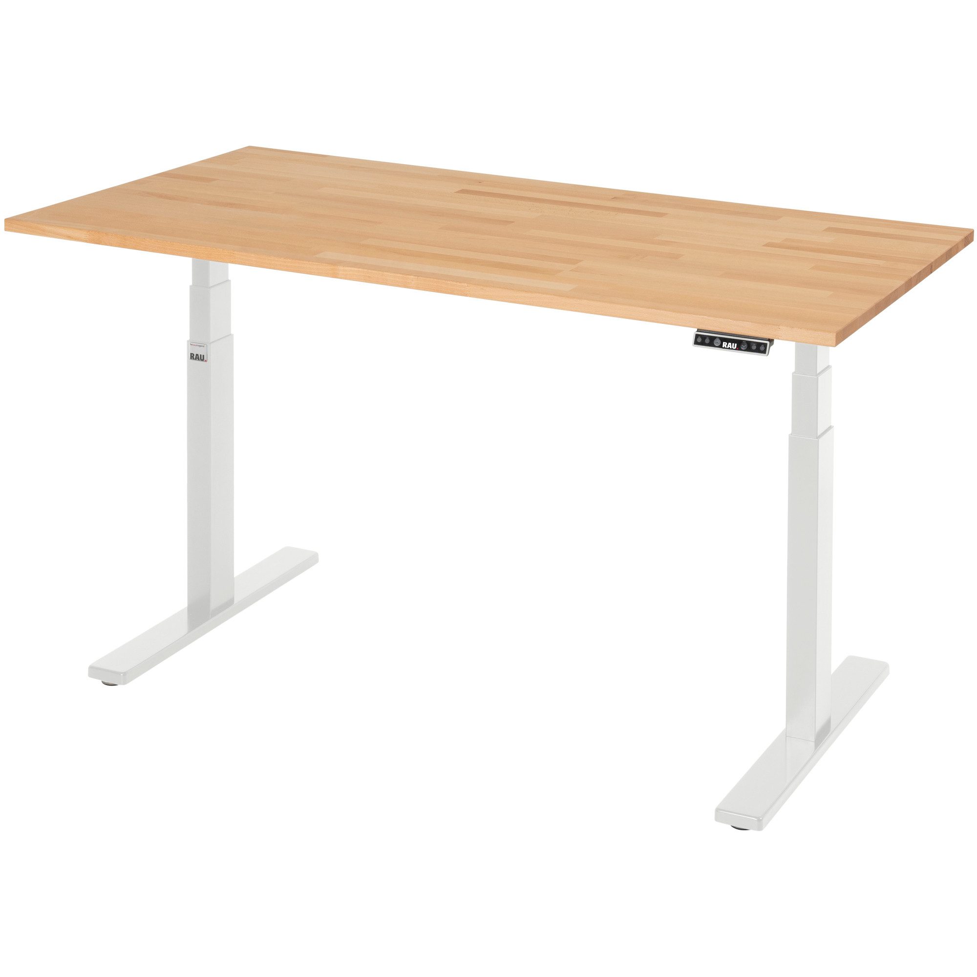 RAU Schreibtisch Schreibtisch adlatus 100 1500x800x650-1300 B-Platte lichtgrau