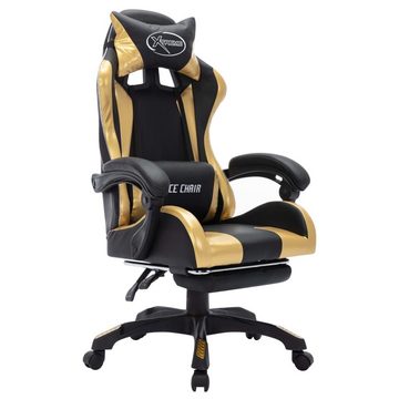 vidaXL Bürostuhl Gaming-Stuhl mit RGB LED-Leuchten Gold und Schwarz Kunstleder