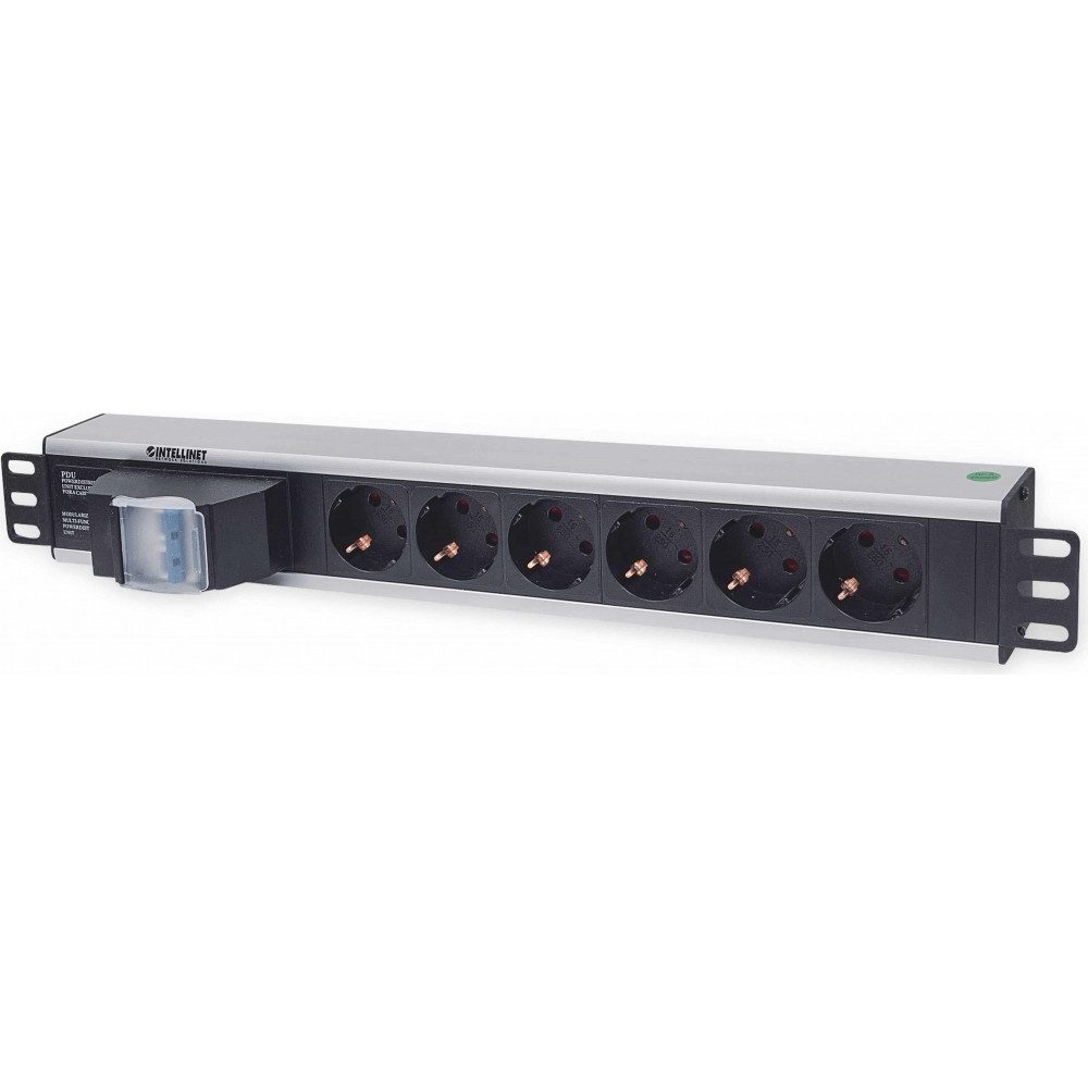 Intellinet Intellinet 6-fach Розеткиleiste - Stromverteiler Elektro-Kabel, Schuko-Stecker, Überspannungsschutz und kompakte Bauweise