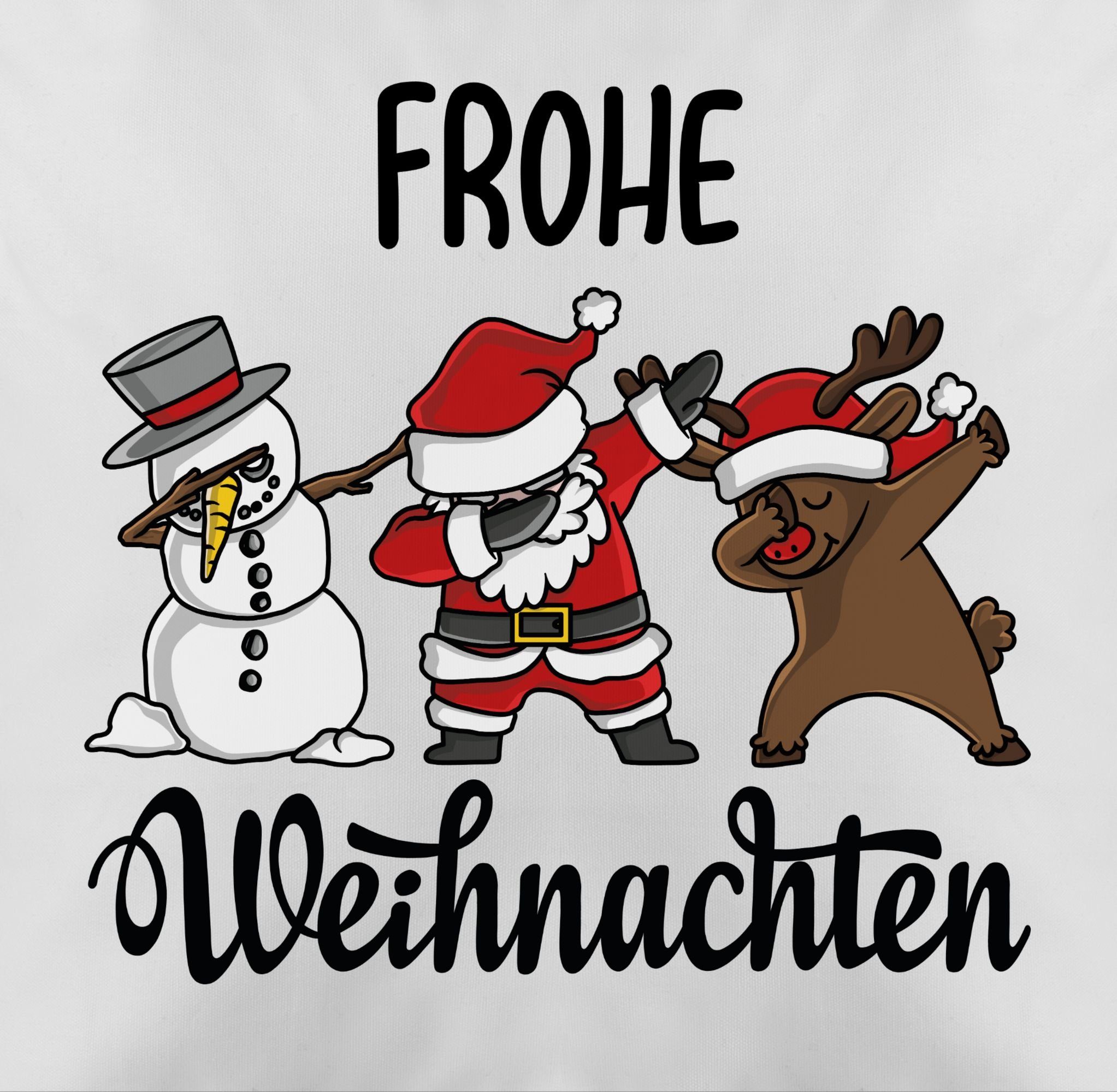 Frohe Shirtracer Weiß Christmas 2 Weihnachtskissen Dabbing Weihnachten, Dekokissen