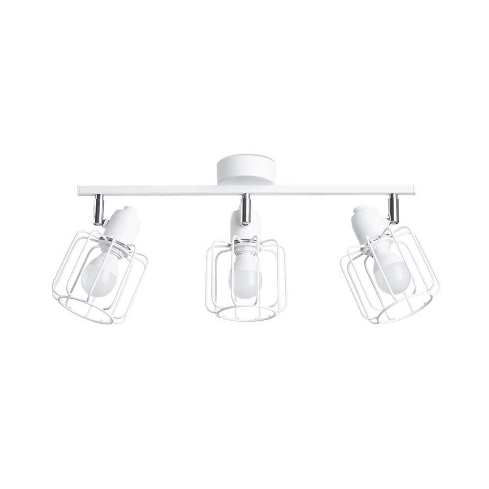 etc-shop Deckenstrahler, Wohnzimmerlampe Deckenleuchte Deckenlampe Stahl Weiss 3-Flammig L 48