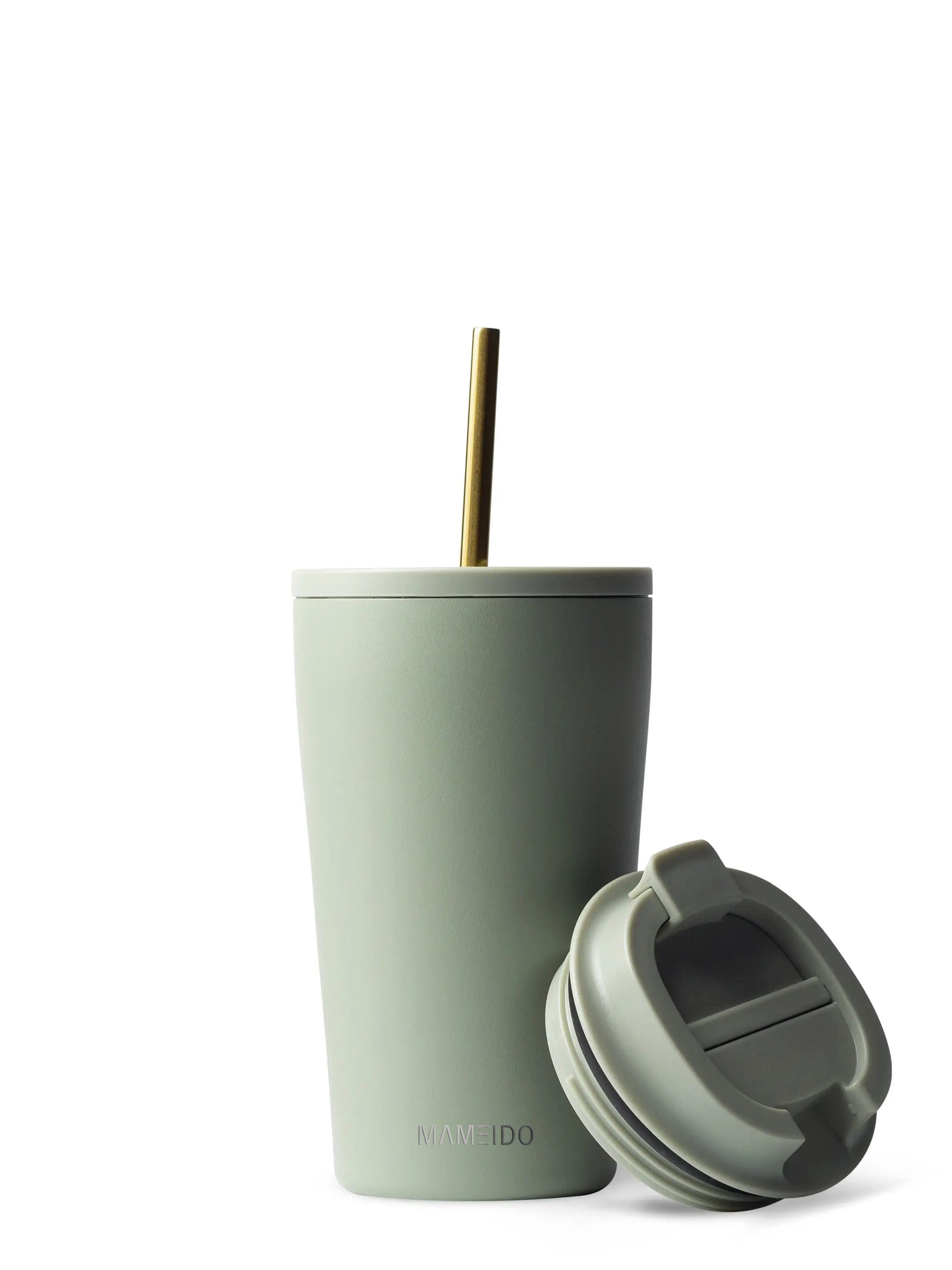 MAMEIDO Термокружка, Edelstahl, Kunststoff, Silikon, doppelwandig isoliert, auslaufsicher in 350ml, 470ml, 700ml & 1200ml