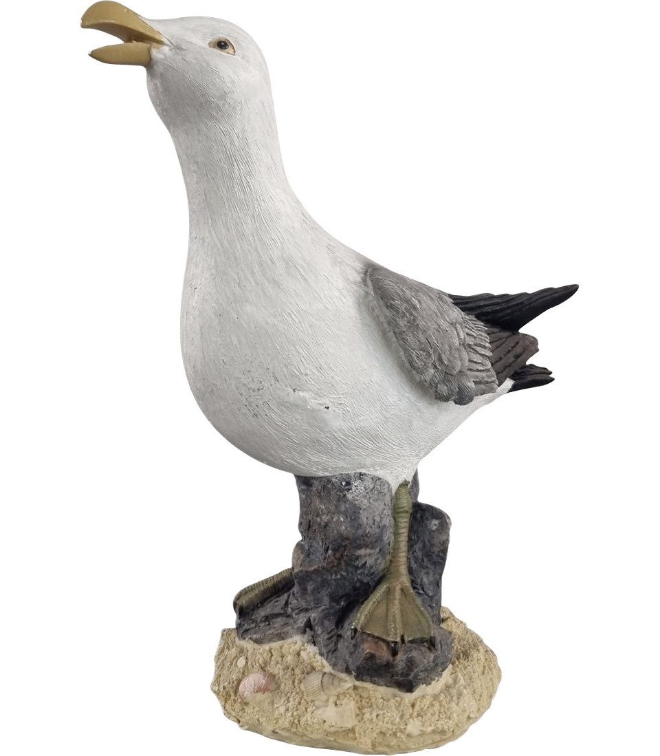 Figurendiscounter Gartenfigur Dekofigur Möwe 28 cm weiß