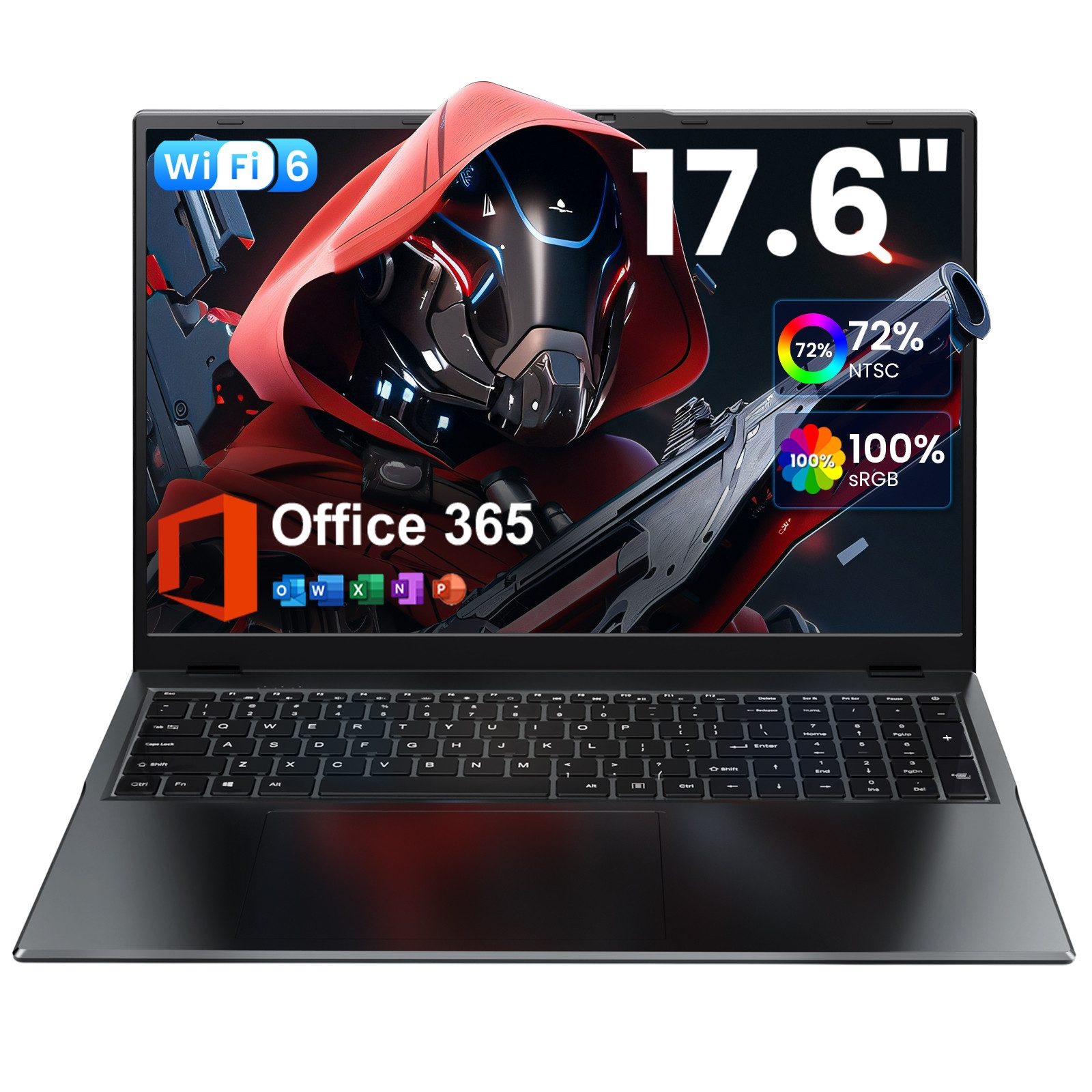 MENGHU 17,6” Laptop Intel Alder Lake N95 3,4GHz WiFi 6 16GB RAM 640GB SSD Notebook (Windows 11, Alder Lake N95, 16 GB, 16 GB HDD, 640 GB SSD, Intel UHD Graphics)
