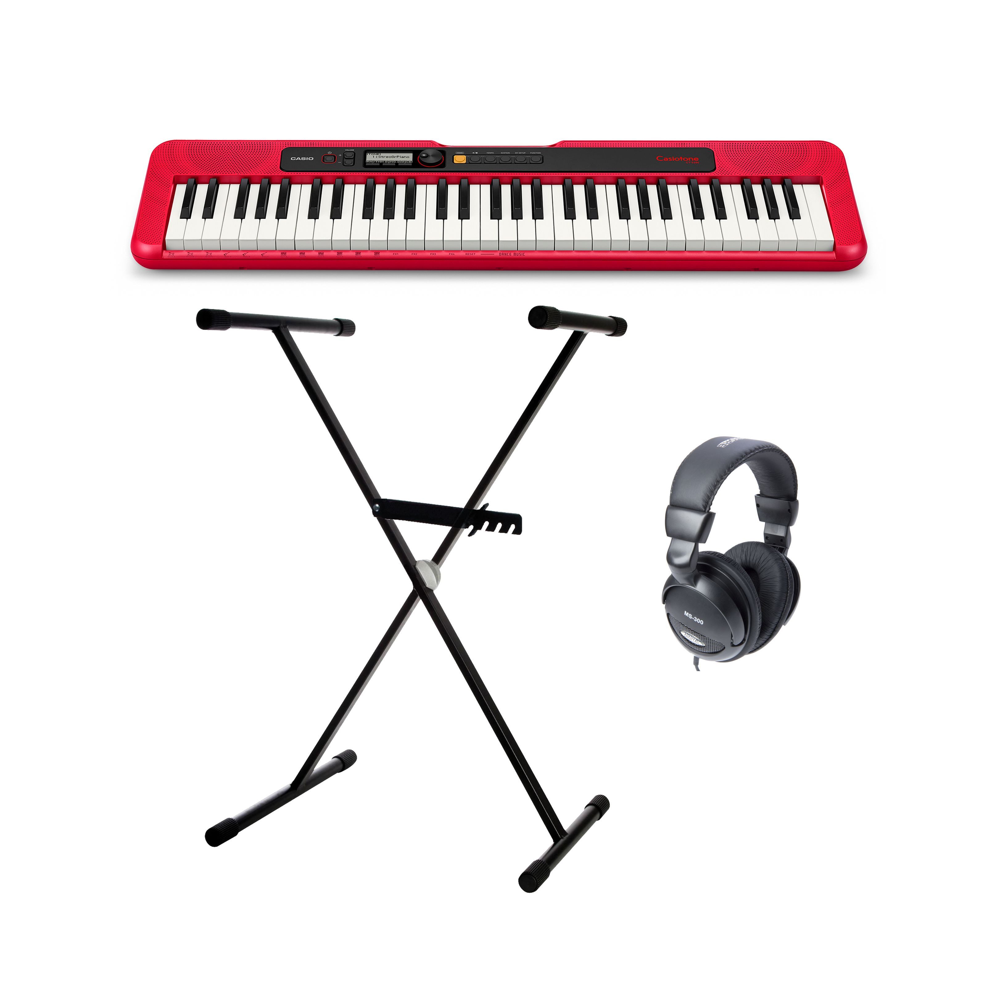CASIO Home-Keyboard (Keyboards, Home Keyboard Sets), CT-S200 RD Standard - Keyboard Set