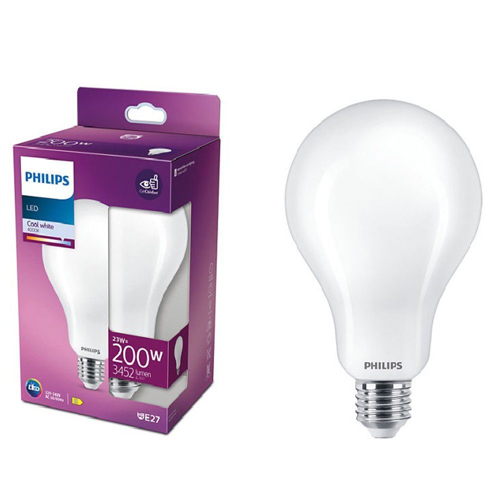 LED-Leuchtmittel Neutralweiß E27 Glühbirne, Philips A95 helle Extrem E27, LED