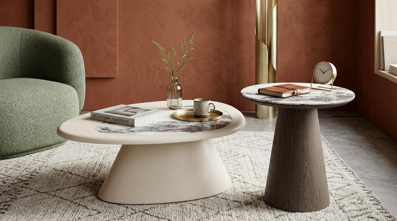 JVmoebel Couchtisch Couchtisch Beistelltisch Wohnzimmer Stil modern beige bequem (2-St., 2-tlg)