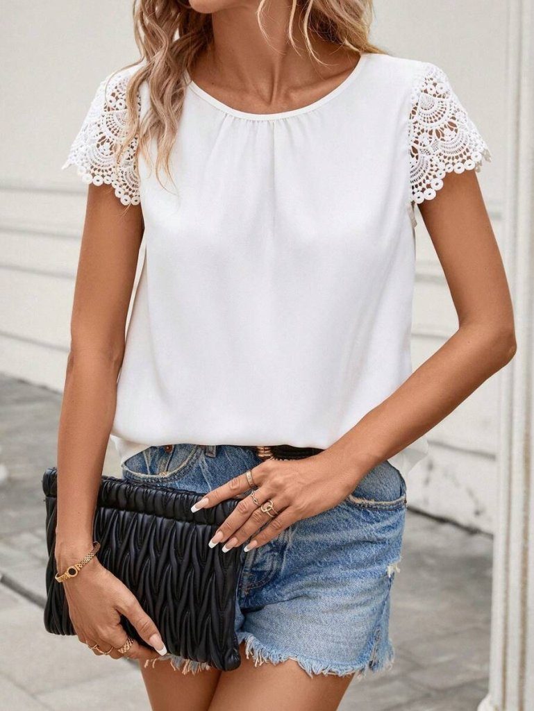 Moda Yakamoz Blusentop JANE'S Damen Kurzarm günstig online kaufen