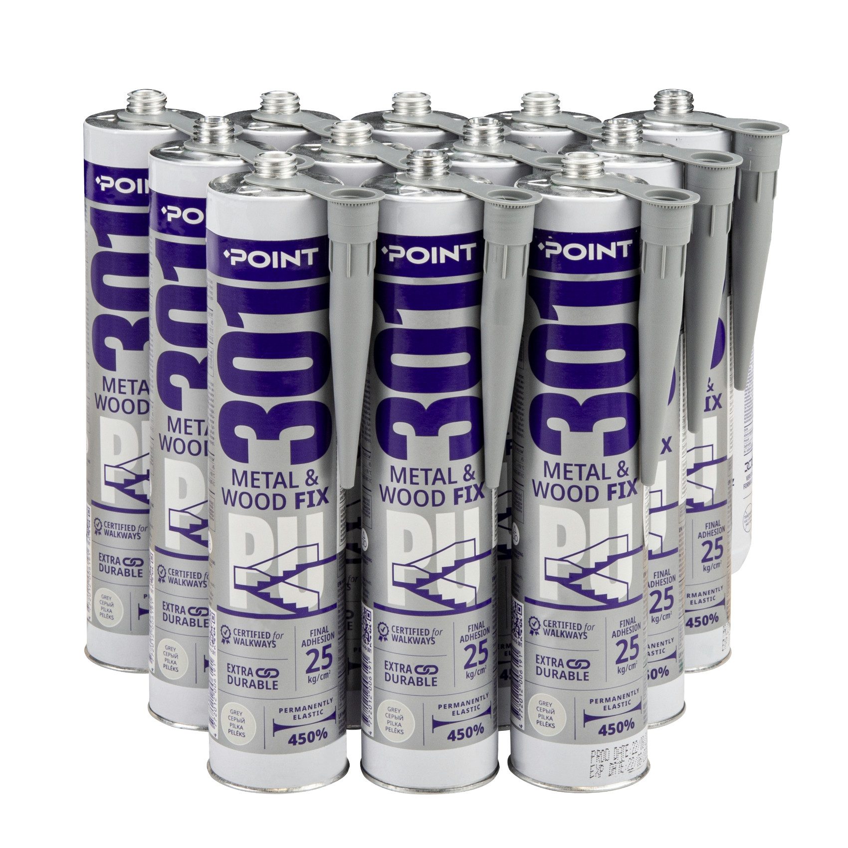 Point Montagekleber, (Montagekleber Baukleber für Metall & Holz Universalkleber Kraftkleber Dichtkleber für Stein, Beton, PVC extrem stark & elastisch Innen- & Außenbereich 300 ml (12 Kartuschen)