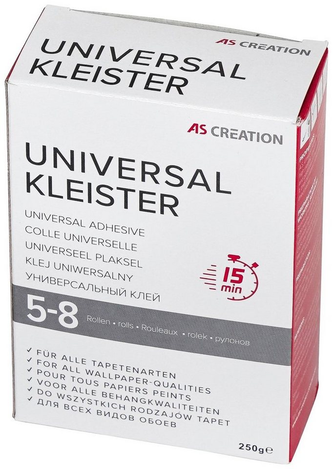 A.S. Création Kleister Universal, (1-tlg), Universalkleister für Papier-,  Satin-, Strukturprofil- und Vliestapeten