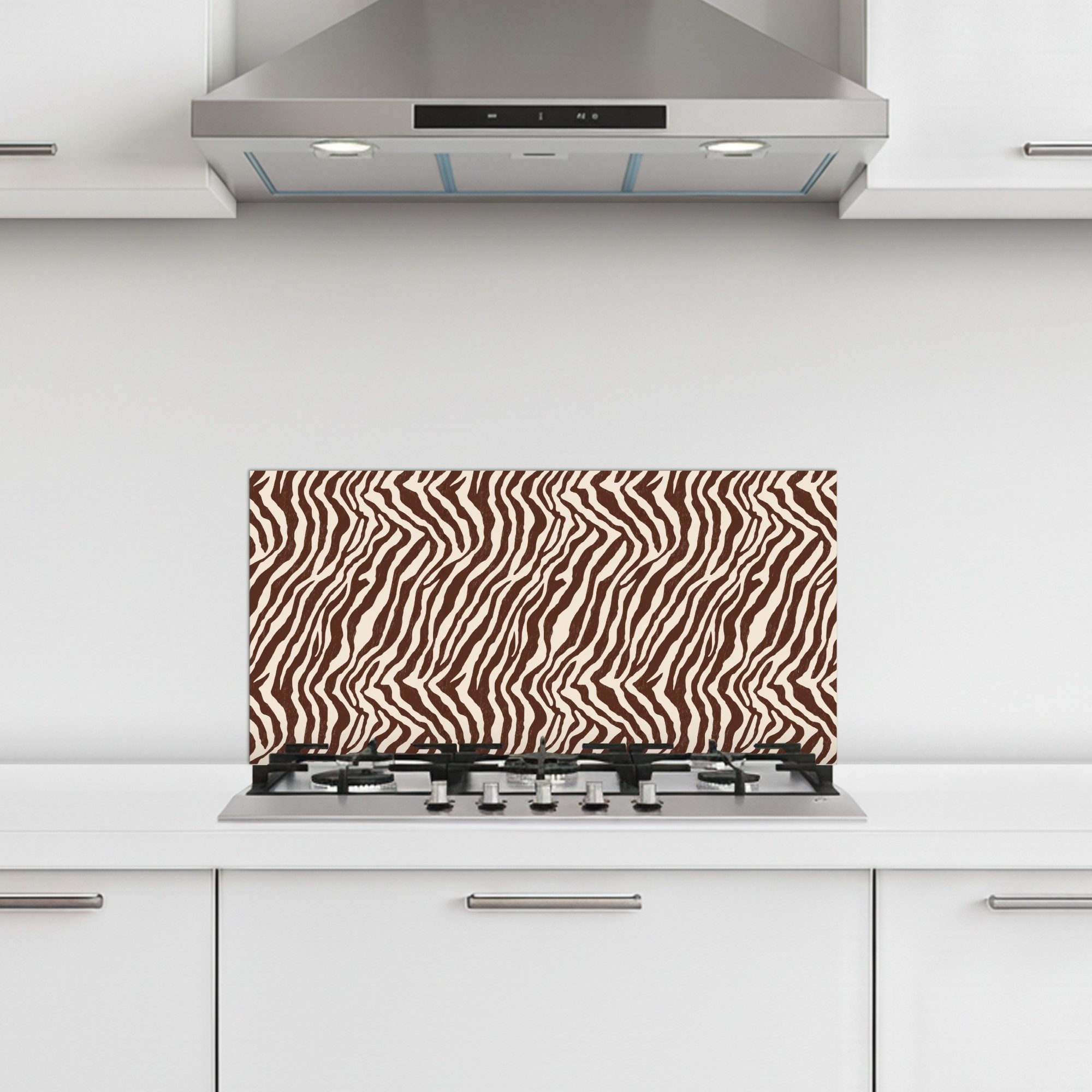 KitchenYeah Küchenrückwand selbstklebend Zebra - Muster - Schwarz - Weiß, (1-tlg), Küchenrückwand, Spritzschutz, Kitchen, 60x30 cm
