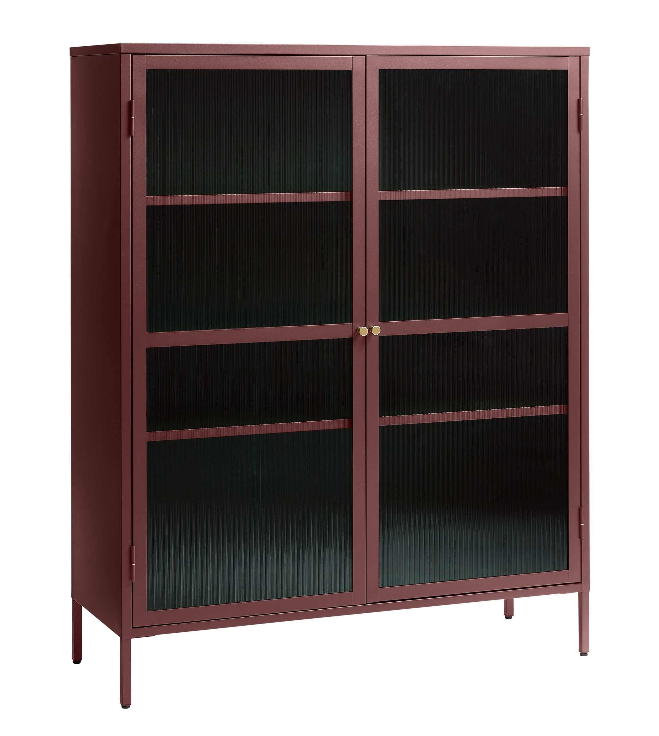 UNIQUE furniture A/S Highboard aus Metall in rot (B/H/T: 110x140x40 cm)