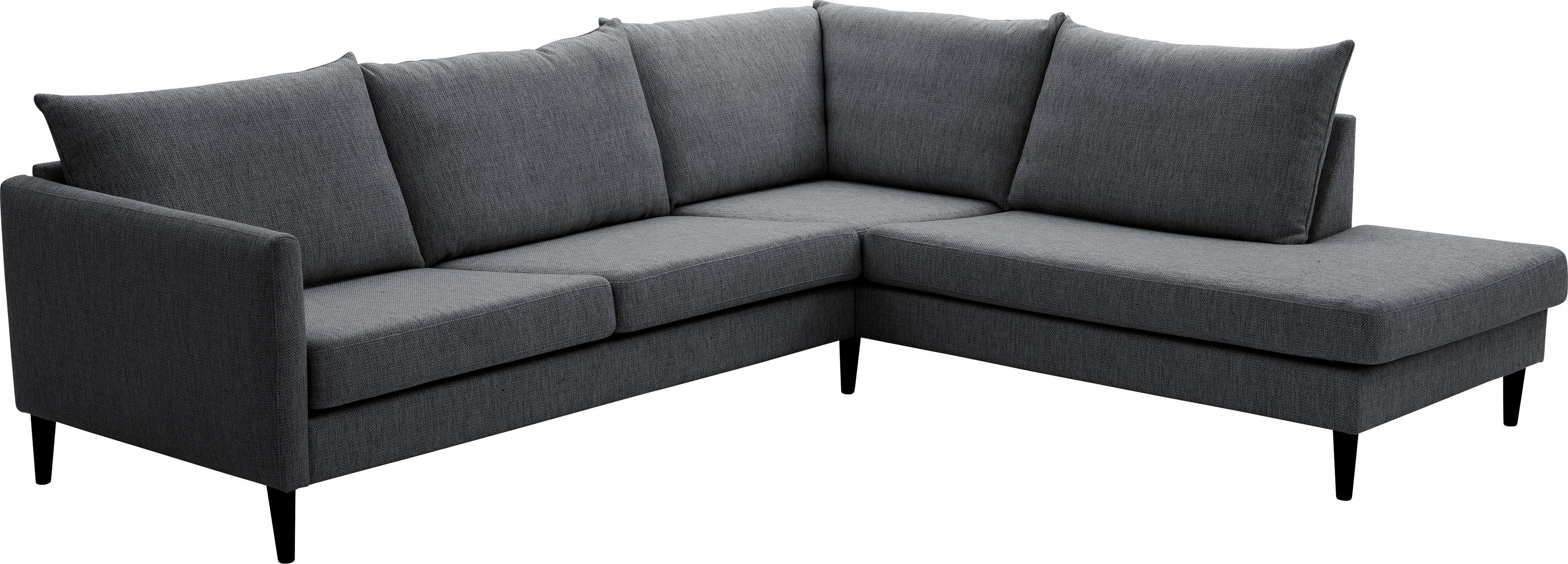 ATLANTIC home collection Ecksofa Rekvik L-Form, mit Wellenunterfederung, mit Massivholzfüßen