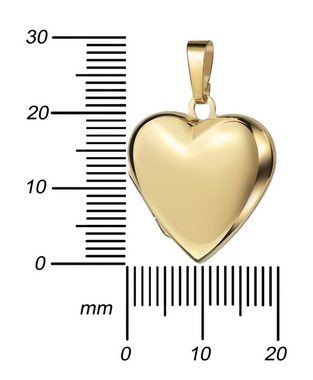 JEVELION Medallionanhänger Herz Gold Anhänger Medaillon Gold 333 zum Öffnen für 2 Fotos Herzkette (Gold Herzschmuck, für Damen und Mädchen), Goldamulett mit Kette vergoldet - Länge wählbar 36 - 70 cm
