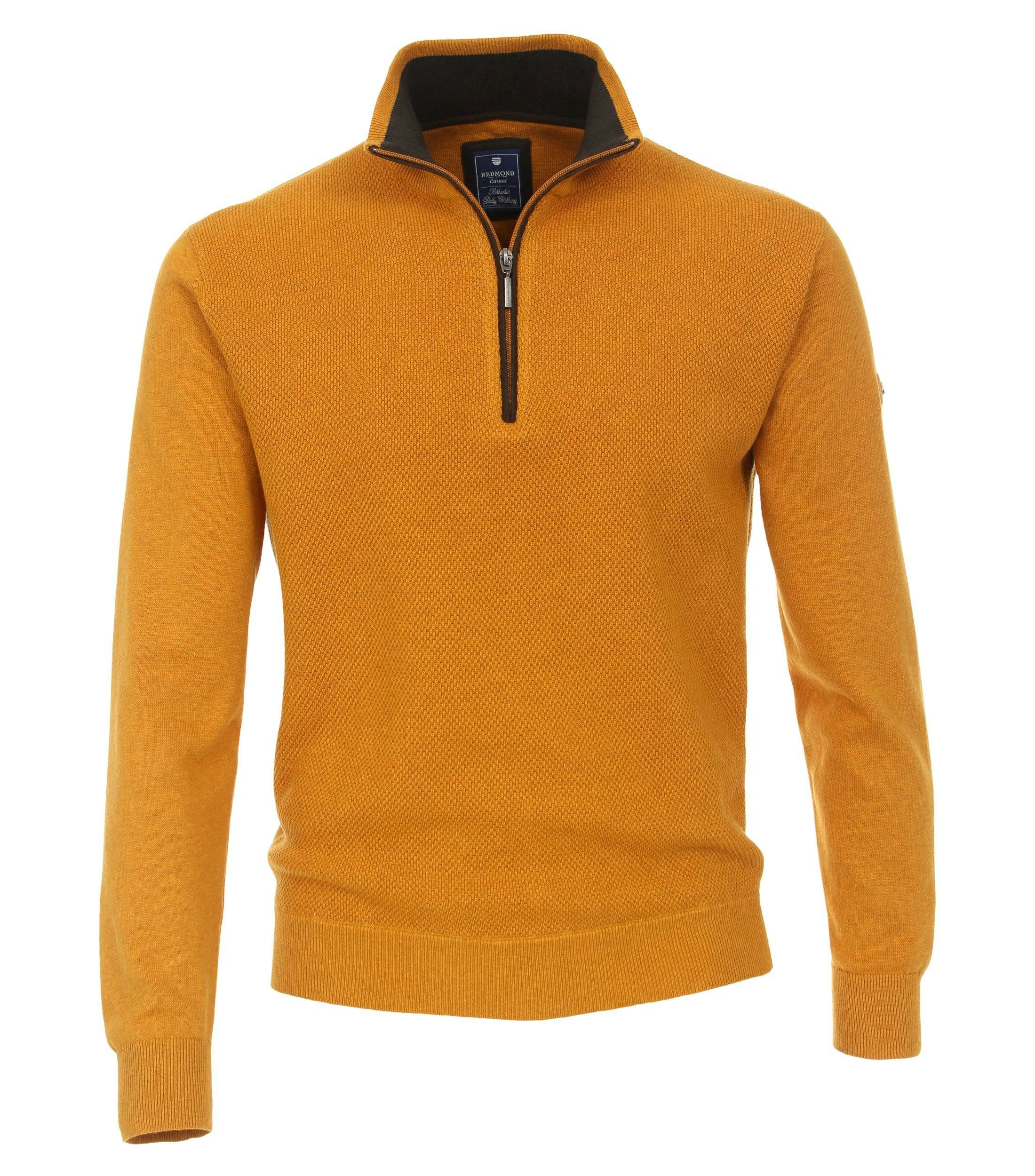 Redmond Troyer REDMOND Casual Herren Strick-Troyer Comfort Baumwolle Gelb günstig online kaufen