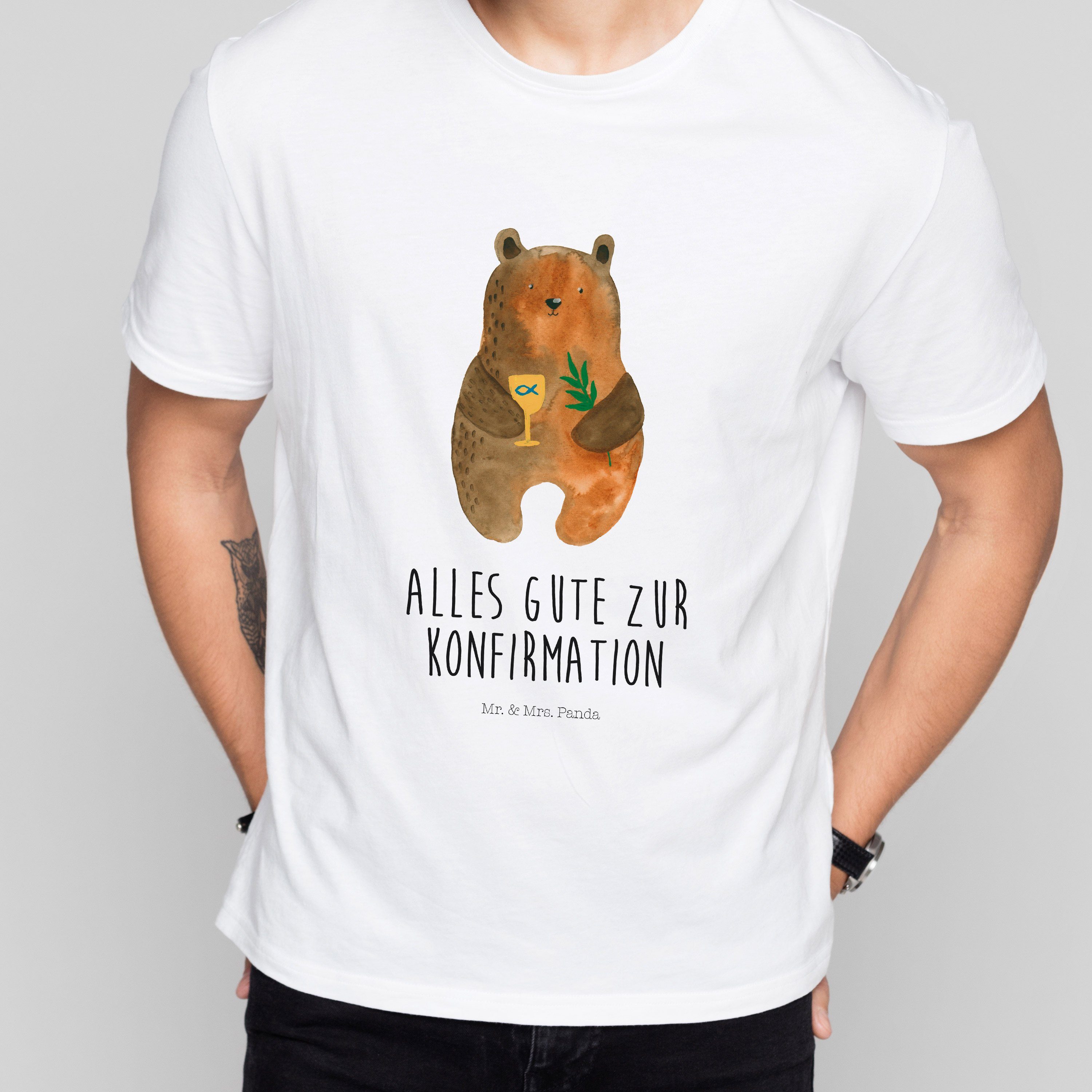 T-Shirt Konfirmation-Bär - Weiß - T-Shirt, Shirt (1-tlg)