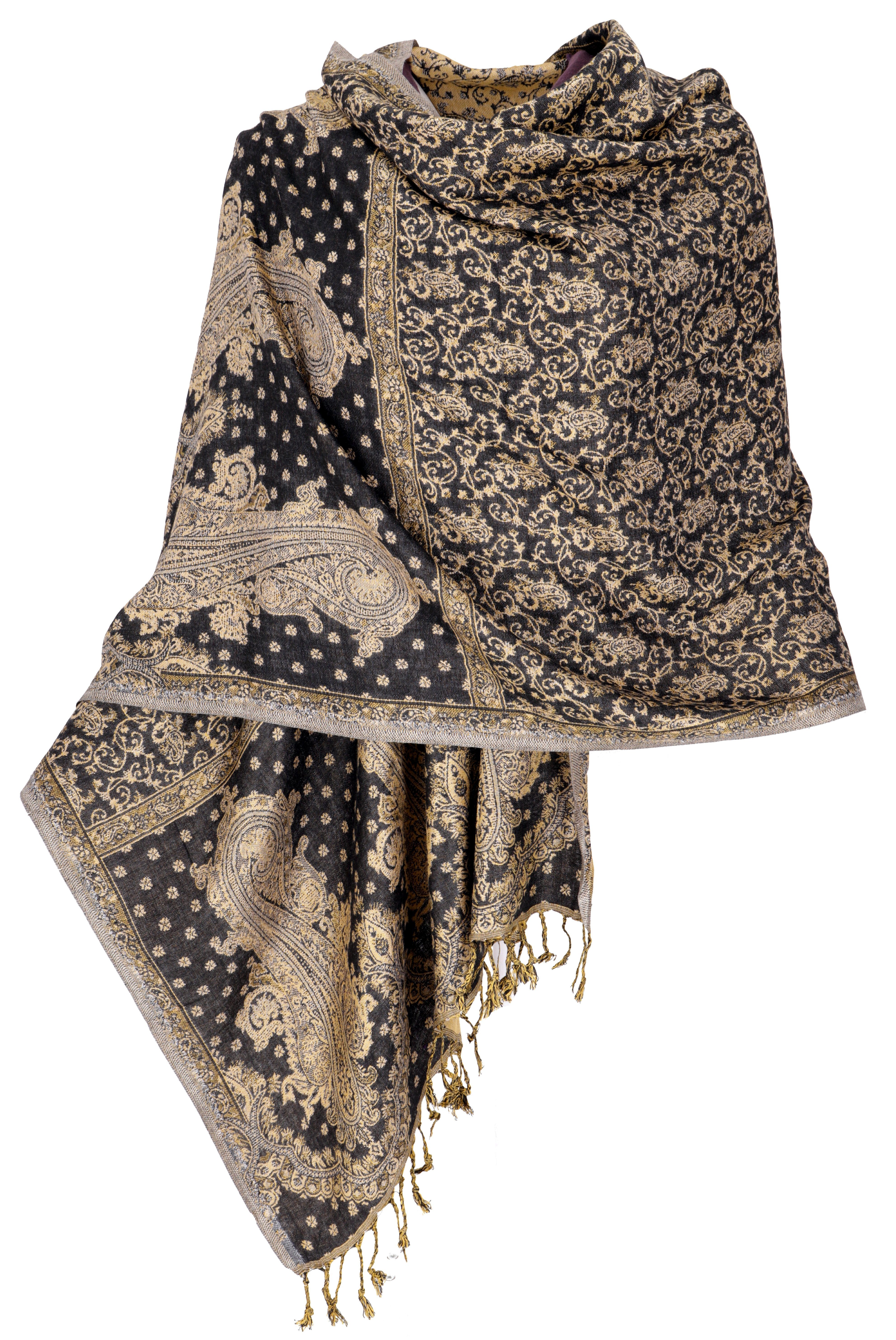 Guru-Shop Halstuch Indischer Schal, Stola mit Paisley Muster,..