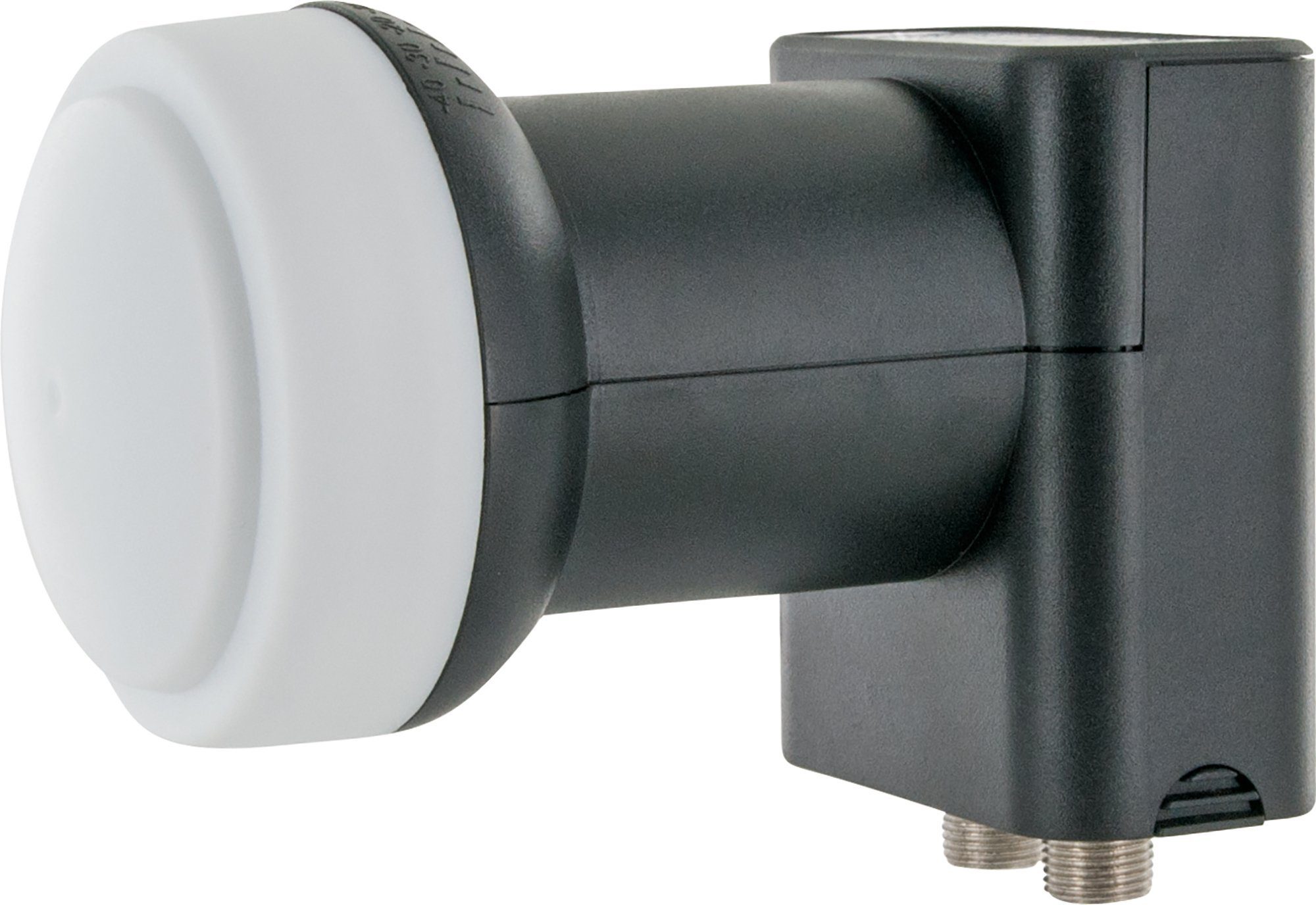 Schwaiger 714289 Universal-Twin-LNB (für 2 Teilnehmer, herausziehbare Wetterschutzabdeckung, hellgrau)