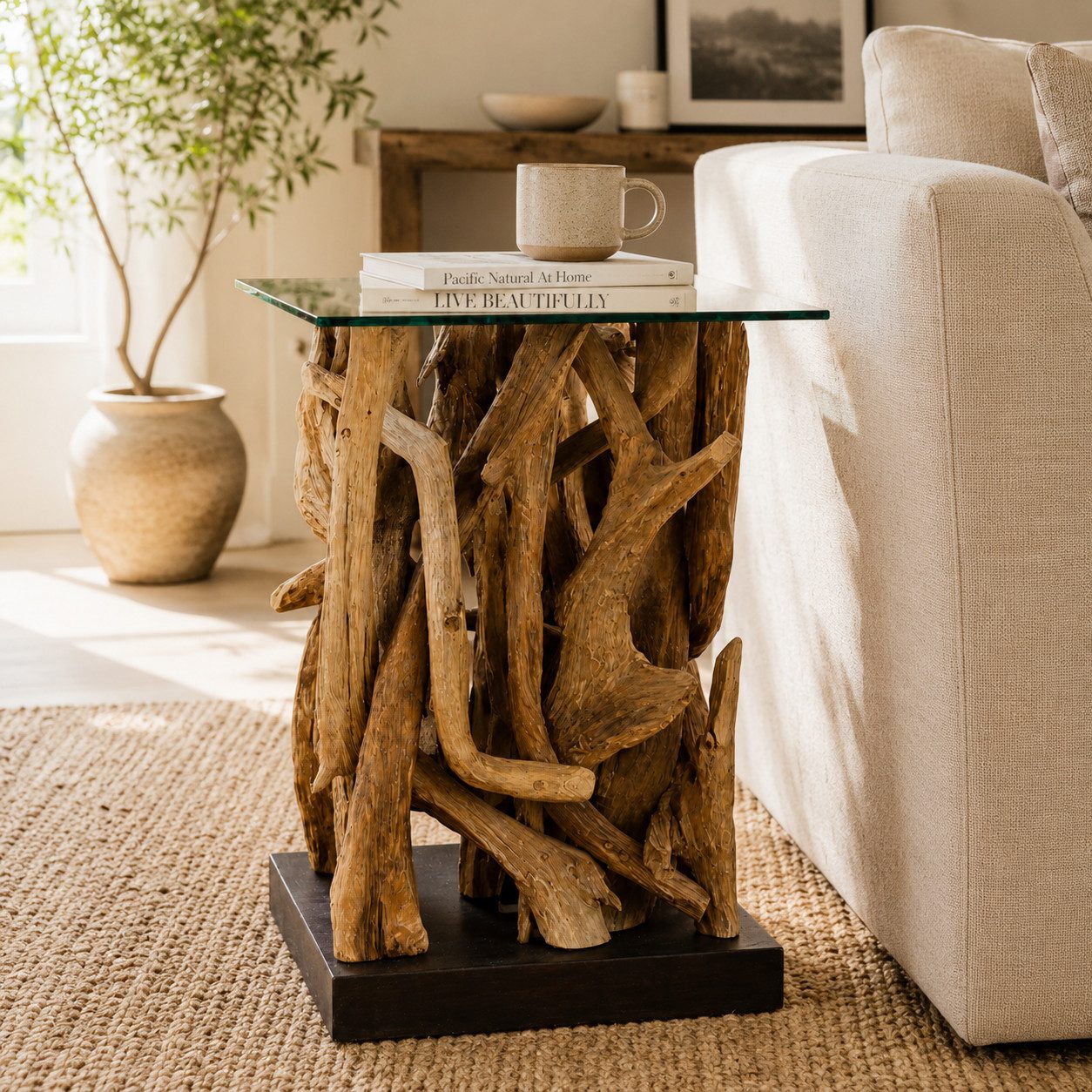 Holz Glas Beistelltische online kaufen