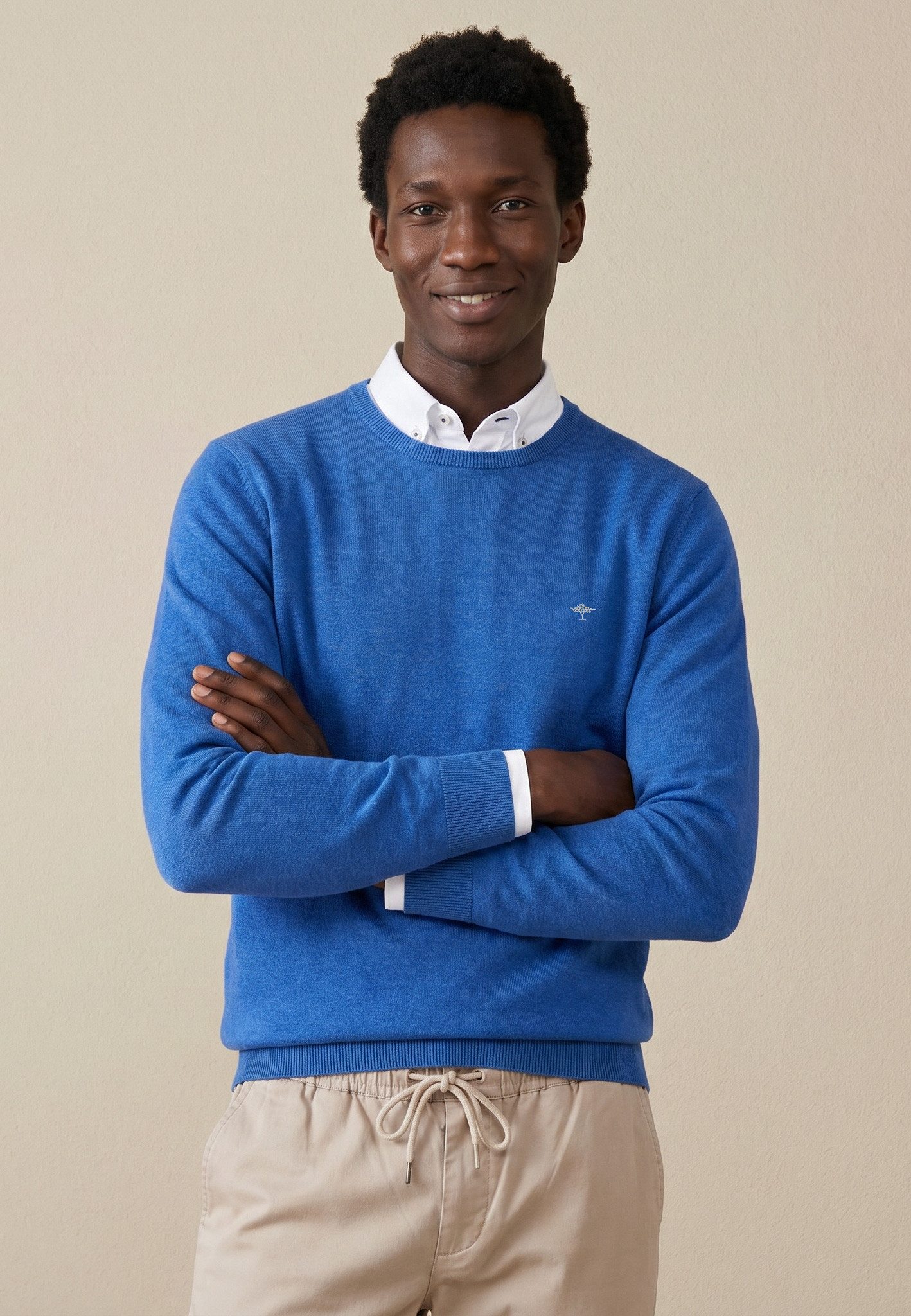 FYNCH-HATTON Strickpullover mit Logostickerei