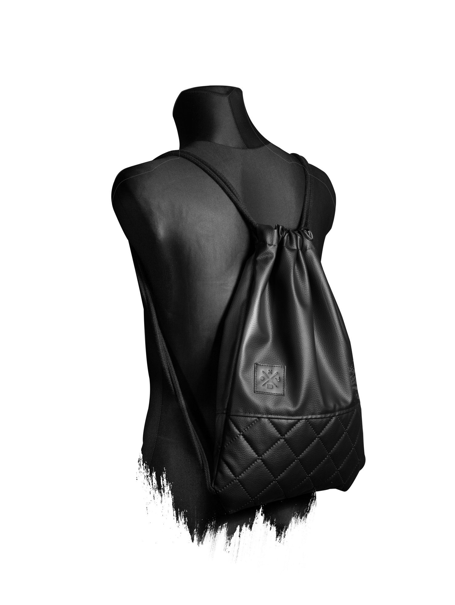 Gymbag - Out Manufaktur13 Kunstleder Bag Sports X2 Turnbeutel, Vegan Black Sportbeutel,