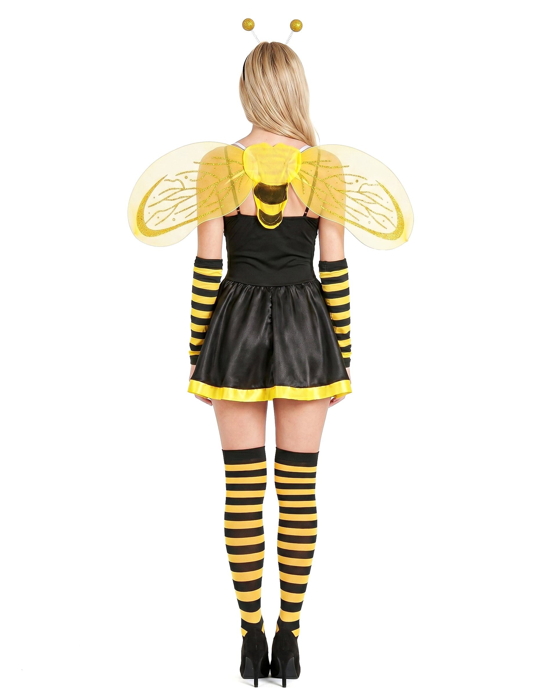 JADEO Kostüm Sexy Biene Damenkostüm Bienchen schwarz-gelb