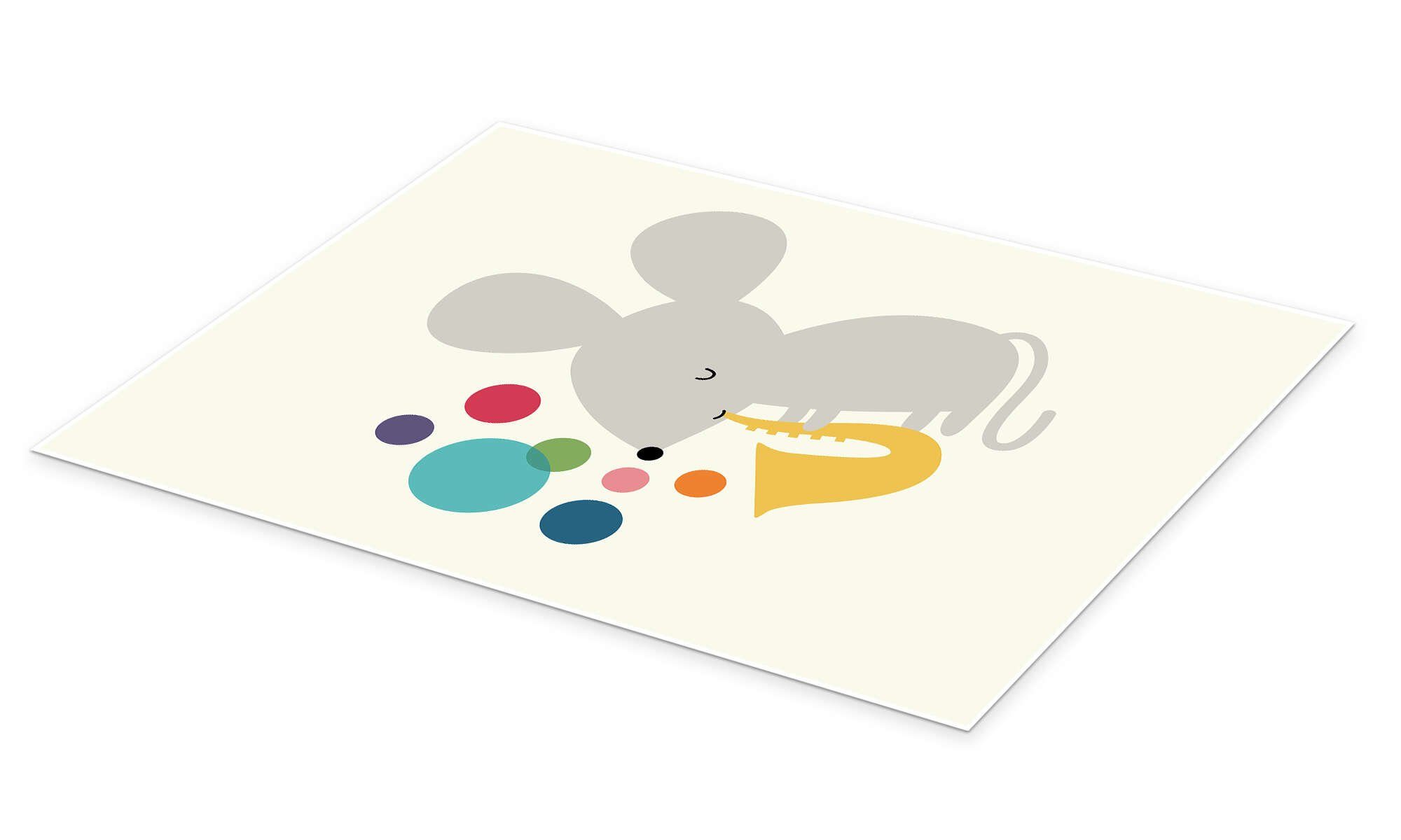 Posterlounge Wandbild Saxophon Maus, Andy Westface, erhältlich als Poster, Leinwandbild, Wandsticker oder Acrylglasbild