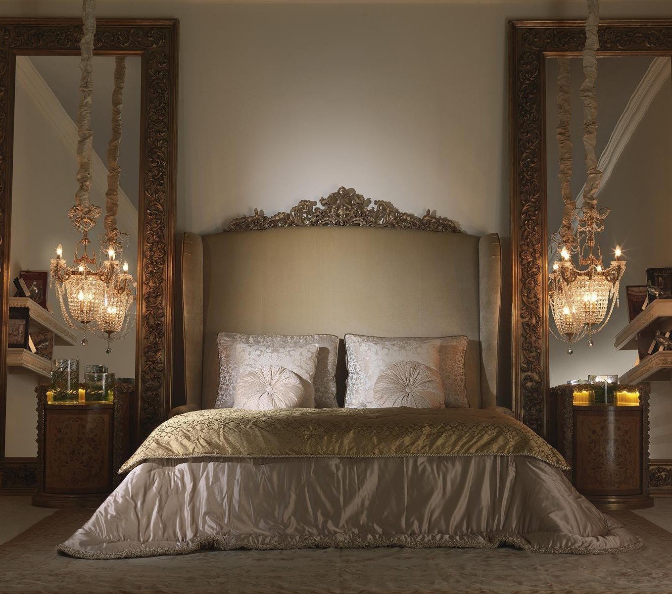 Xlmoebel Polsterbett Chesterfield Bett mit großem Kopfteil in Barock-Design (1-tlg., Bettkopfteil), Hergestellt in Europa