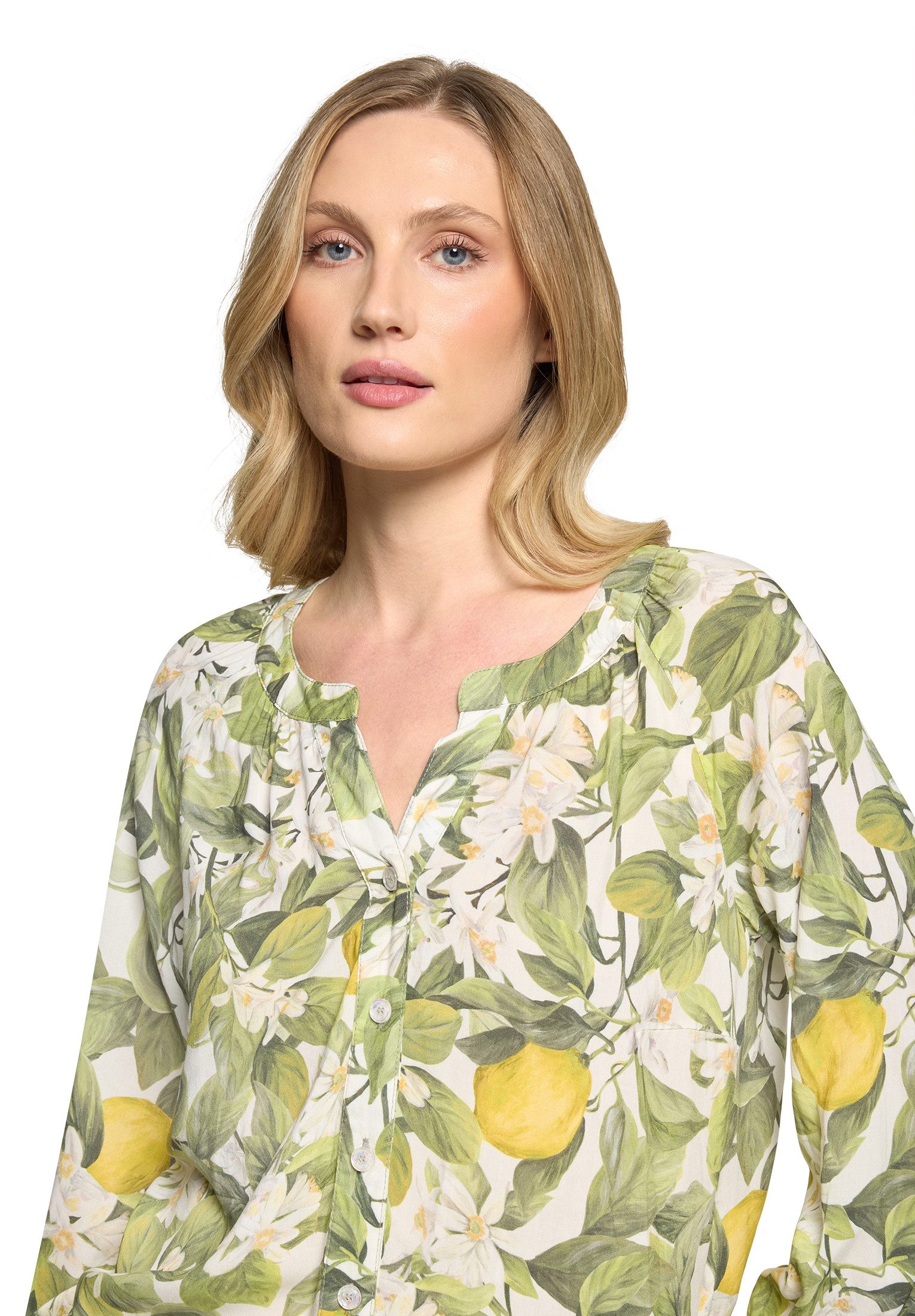 Cartoon Schlupfbluse Damen mit Knopfleiste