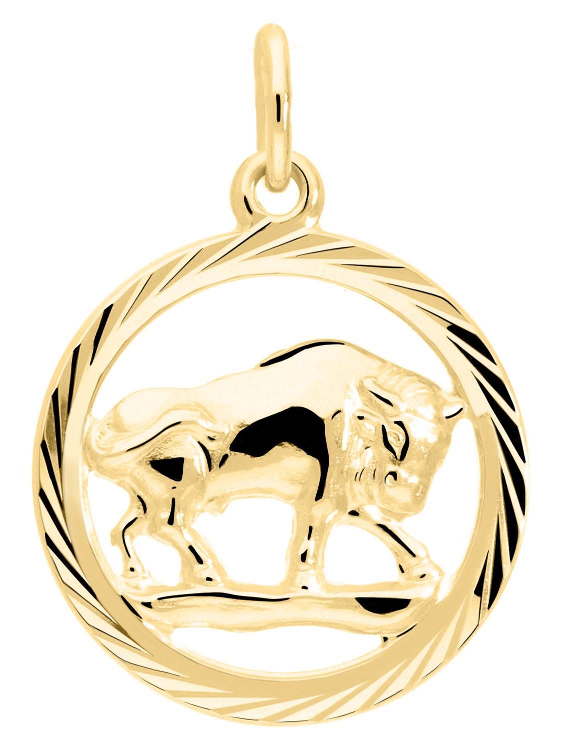 Sternzeichenanhänger Damen & Herren STIER Sternzeichen Kettenanhänger Gold 333 - Gavno