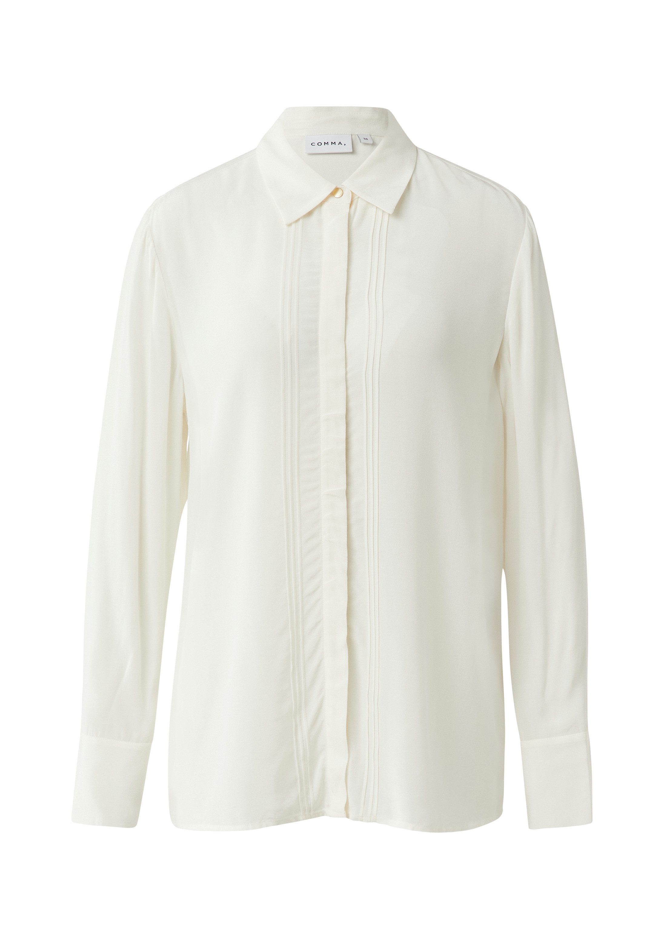 comma Langarmbluse Bluse Semi-transparente Bluse aus Viskose-Crêpe