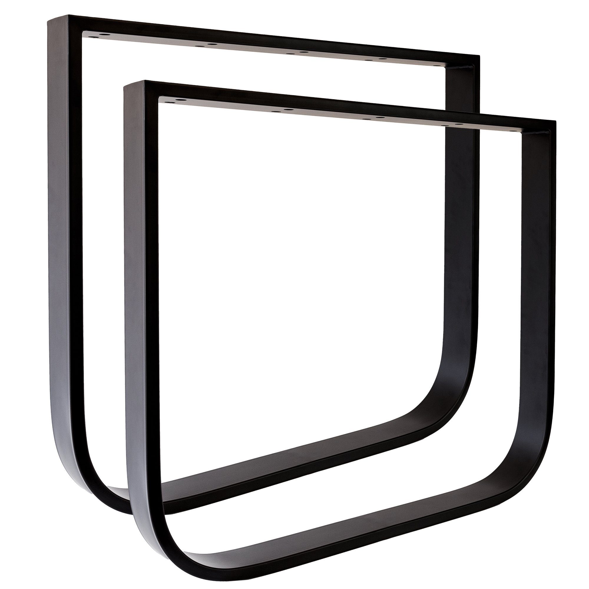 Natural Goods Berlin Möbelkufe O-FORM, (2-St), Tischbeine, Tischgestell, höhenverstellbar, Outdoor, Schwarz