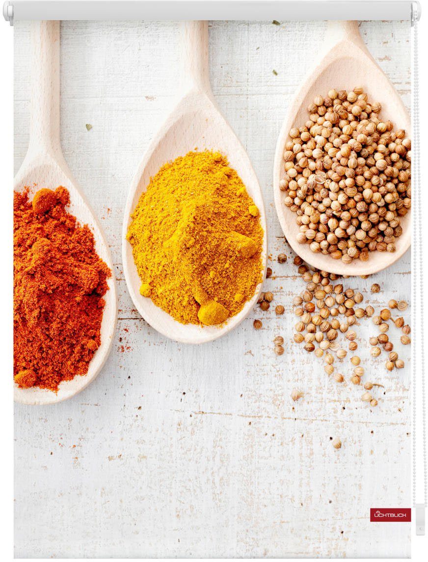 Seitenzugrollo Rollo Klemmfix, ohne Bohren, Verdunkelung, Spices - Bunt, LICHTBLICK ORIGINAL, verdunkelnd, freihängend, Klemmfix