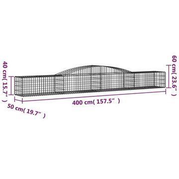 vidaXL Blumentopf Gabionen mit Hochbogen 2 Stk. 400x50x40/60cm Verzinktes Eisen (2 St)