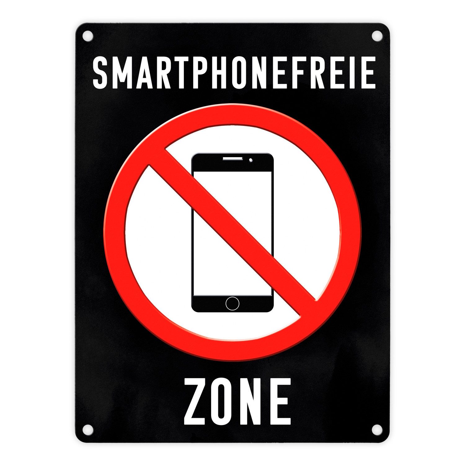 Metallschild Smartphonefreie Zone Handy verboten Metallschild in 15x20 cm