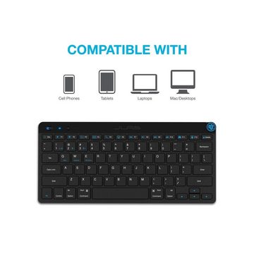 Jlab Go Wireless PC-Tastatur (Kabellos, Bluetooth, USB, Ultrakompakt, Leicht, Soft-Touch-Tasten)