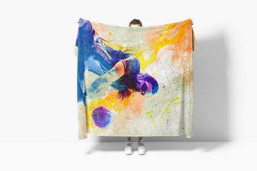 Sinus Art Handtücher SplashArt Sport Handtuch Strandhandtuch Saunatuch Kuscheldecke Kunstvoll Volleyball II Sp, Baumwolle-Polyester-Mix (1-St), Handtuch