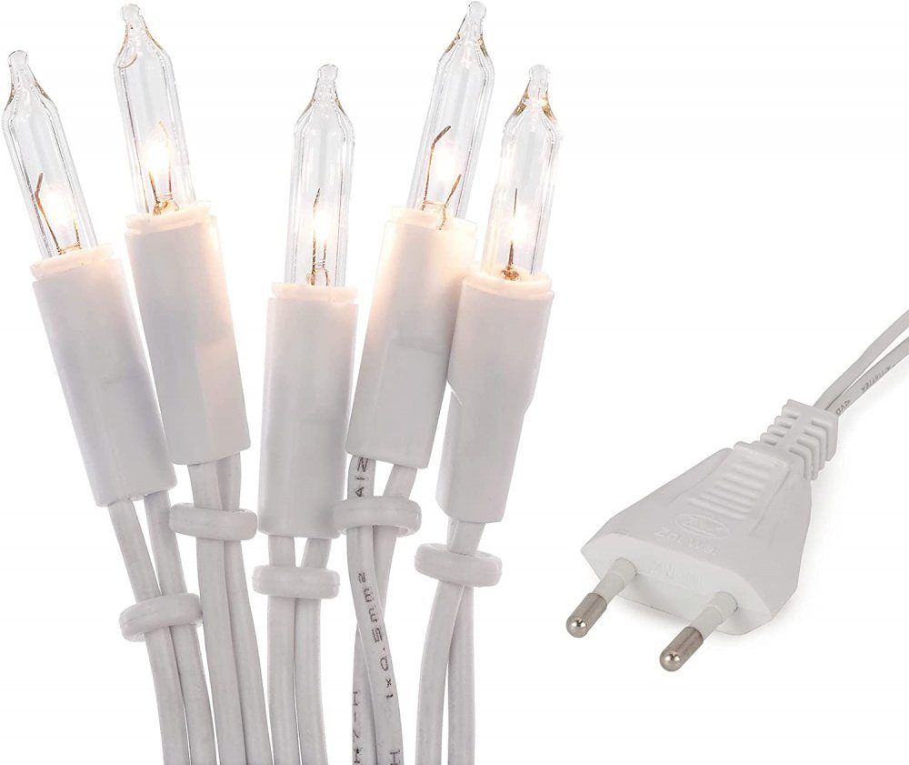 Hellum Lichterkette Hellum H80KW Minikette 80 BS klar/weiß außen