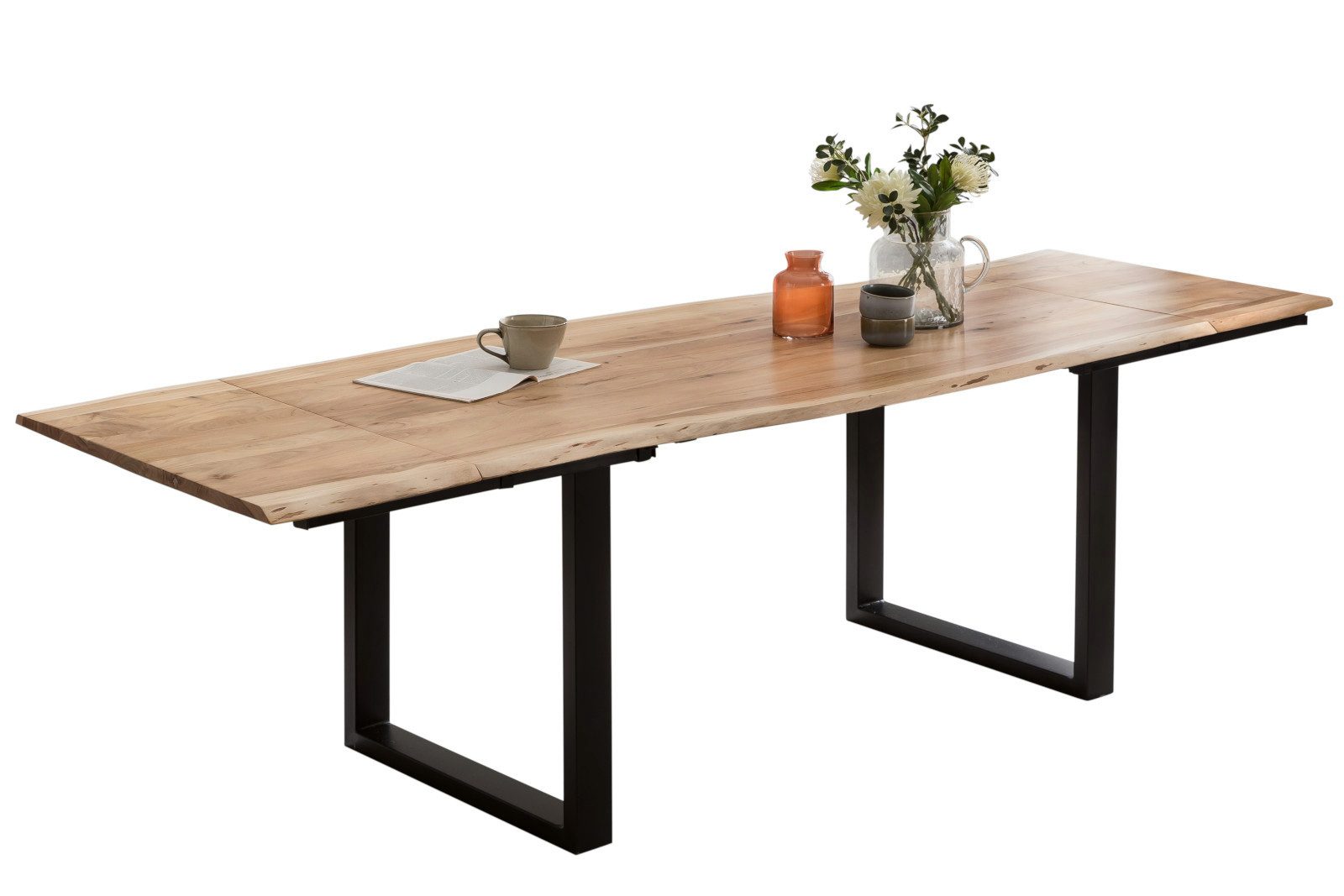 Trelevo® Baumkantentisch Adina, Akazienholz, 2 Ansteckplatten, günstig online kaufen