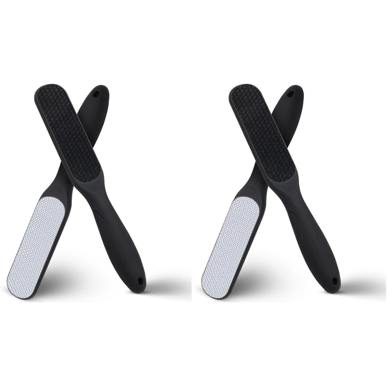 LuxusKollektion Hornhautfeile Hornhautfeile Nano Glas 2in1 Langgriff Schwarz