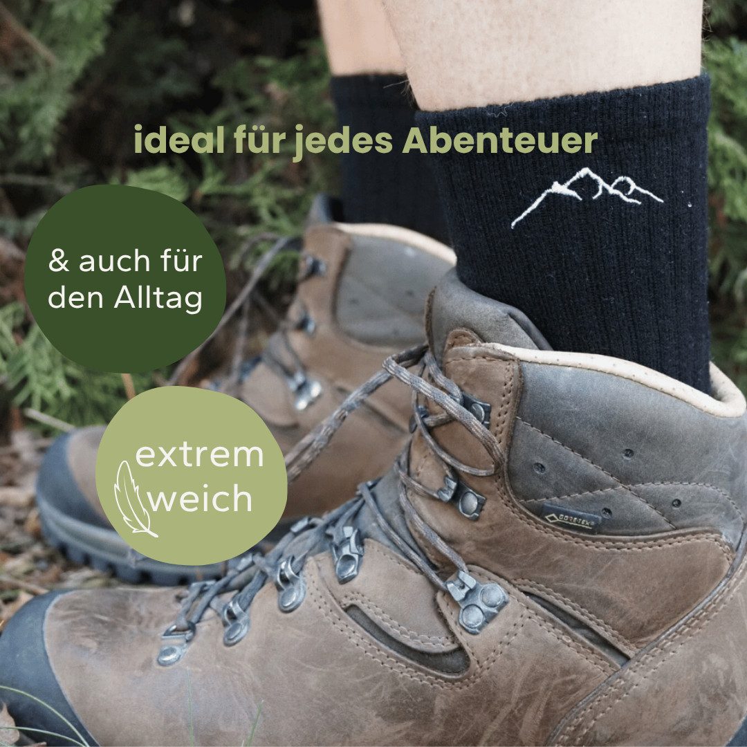 Gipfelgaudi Wandersocken Merino Socken, Unisex Socken, Gepolsterte Ferse, schnelltrocknend