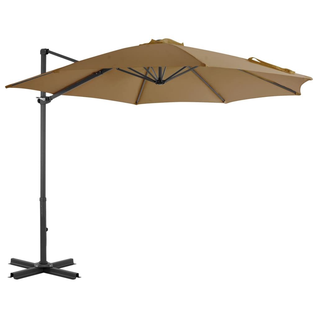 vidaXL Sonnenschirm Ampelschirm mit Aluminium-Mast 300 cm Taupe