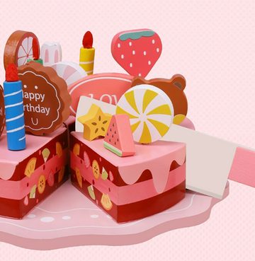 CoolBlauza Spiellebensmittel Kuchen Spielzeug set, (36-tlg., für hölzerne Küche Spielzeug Geburtstagskuchen), DIY Rollenspielzeug Lernspielzeug