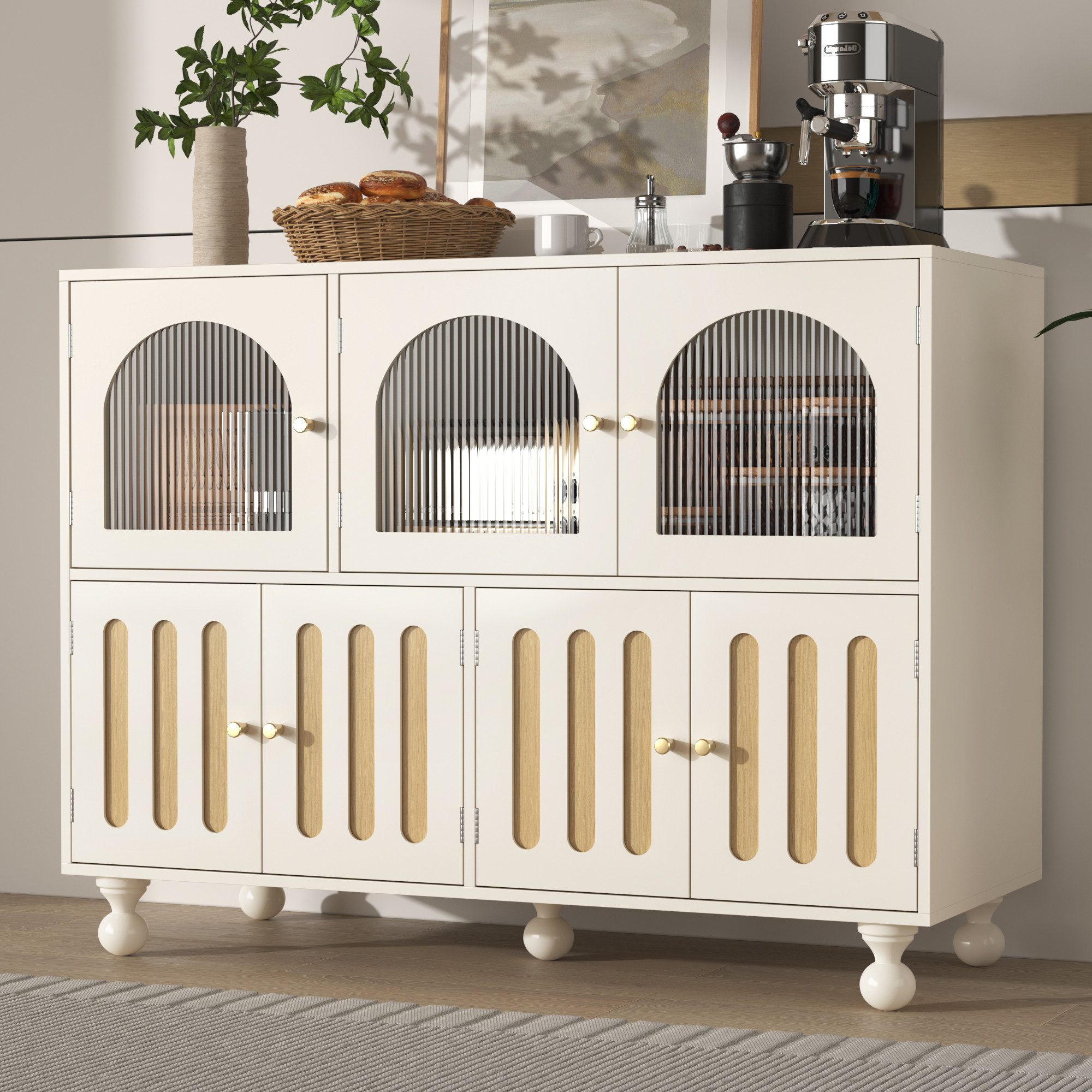 HAUSS SPOLE Sideboard mit Glastür, runde günstig online kaufen