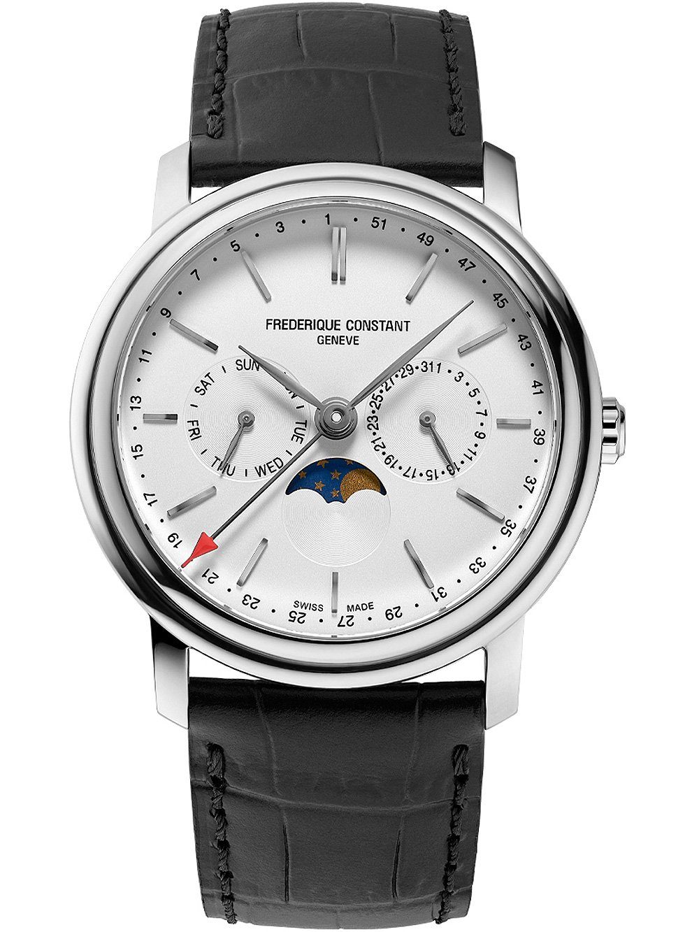 Frederique Constant Quarzuhr Frederique Constant FC-270SW4P26 Classics Businesstimer Moonphase Herr Frederique Constant FC-270SW4P26 Classics Businesstimer Moonphase Herrenuhr